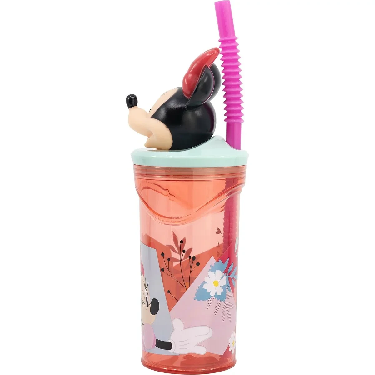 Vaso con Pajita Minnie Mouse CZ11337 3D Rosa