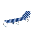 Marbueno Tumbona Plegable Aluminio Rayas Azules y Blancas Playa y Piscina 187X58X24 cm 10364