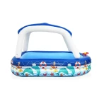 Bestway Piscina Hinchable Infantil Techo Desmontable Barco con Volante 213x155x132 cm +3 Años Jardin 54370