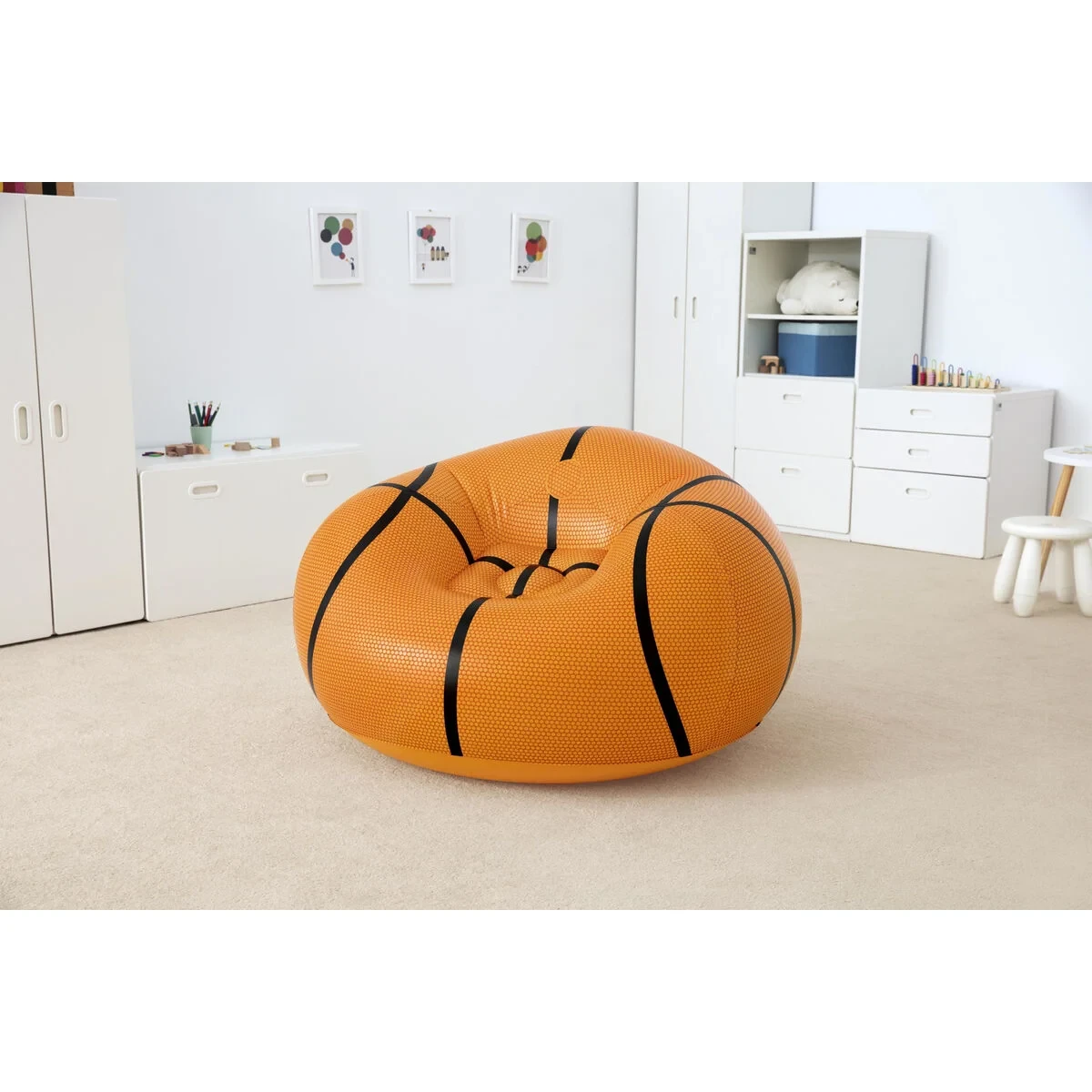 Bestway Sillon Hinchable Gigante Baloncesto 114x112x66 cm +6 Años Interior y Jardin 75103