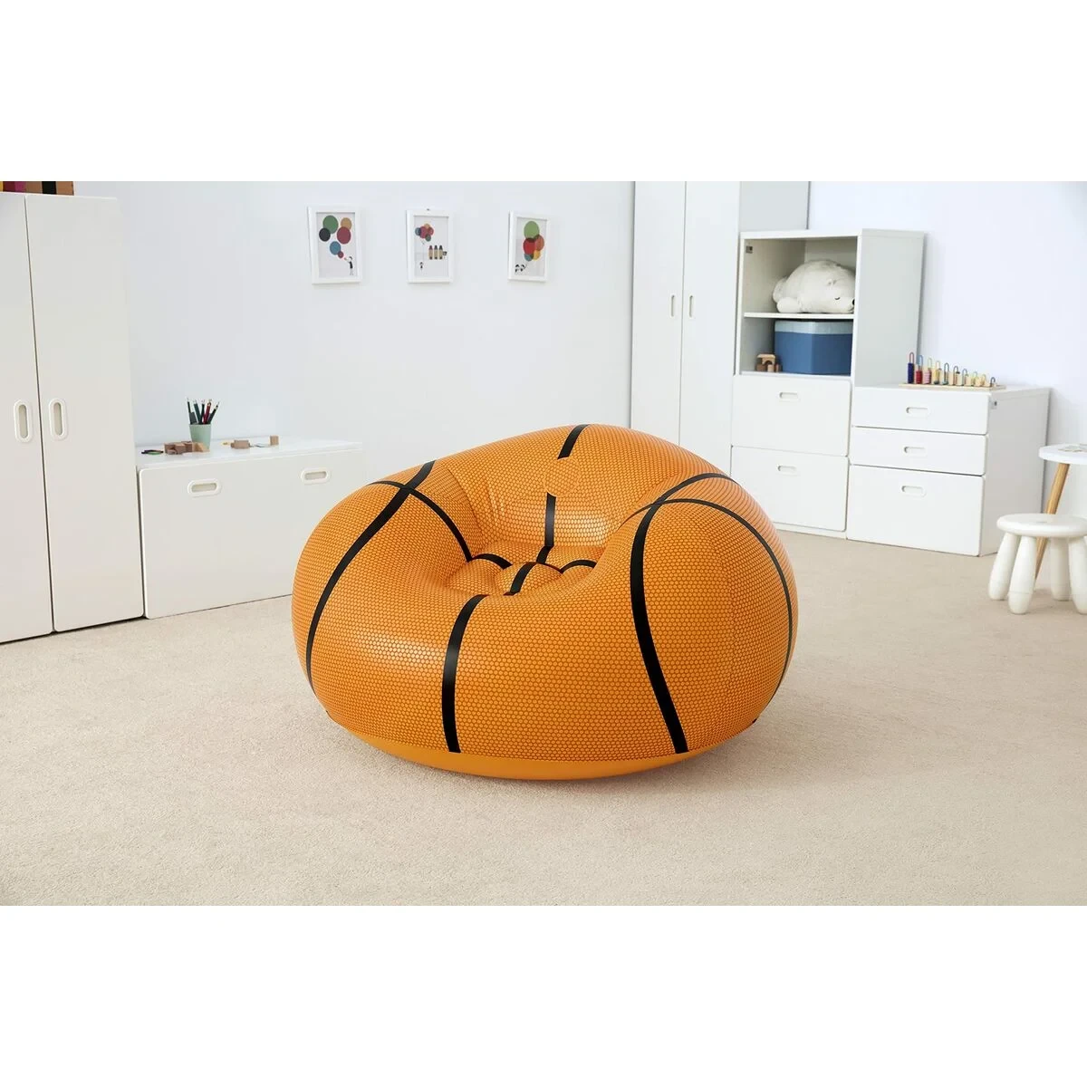 Bestway Sillon Hinchable Gigante Baloncesto 114x112x66 cm +6 Años Interior y Jardin 75103
