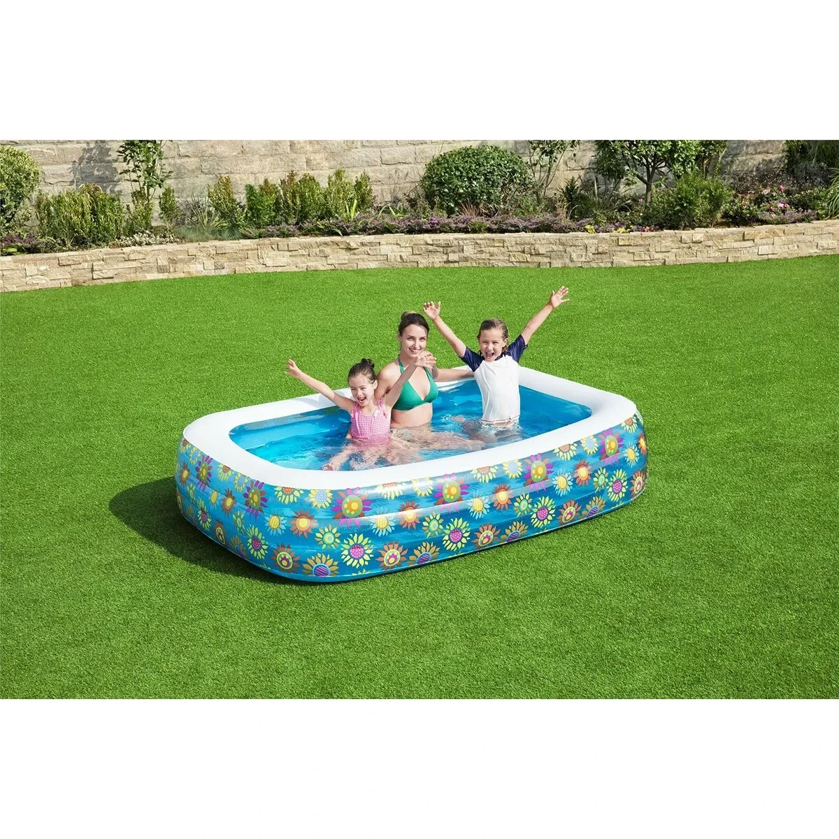 Bestway Piscina Hinchable 3 Camaras Floral 305x183x56 cm +6 Años Jardin 54121