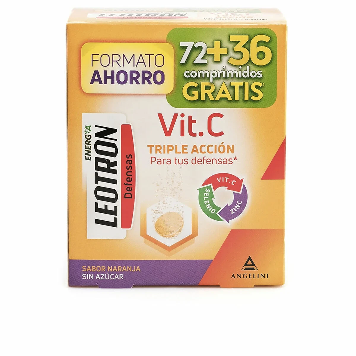 Complemento Alimenticio Leotron Vitamina C 108 Unidades Naranja