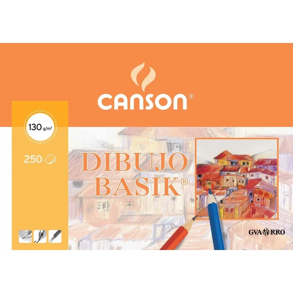 Papel de dibujo Canson Basik 250 Hojas Blanco 250 Piezas