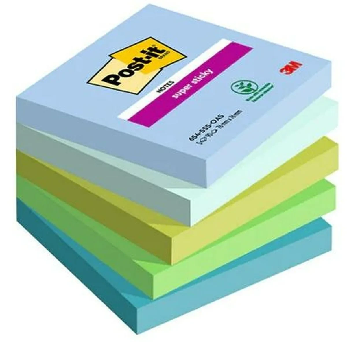 Notas Adhesivas Post-it Super Sticky Multicolor 5 Piezas 76 x 76 mm