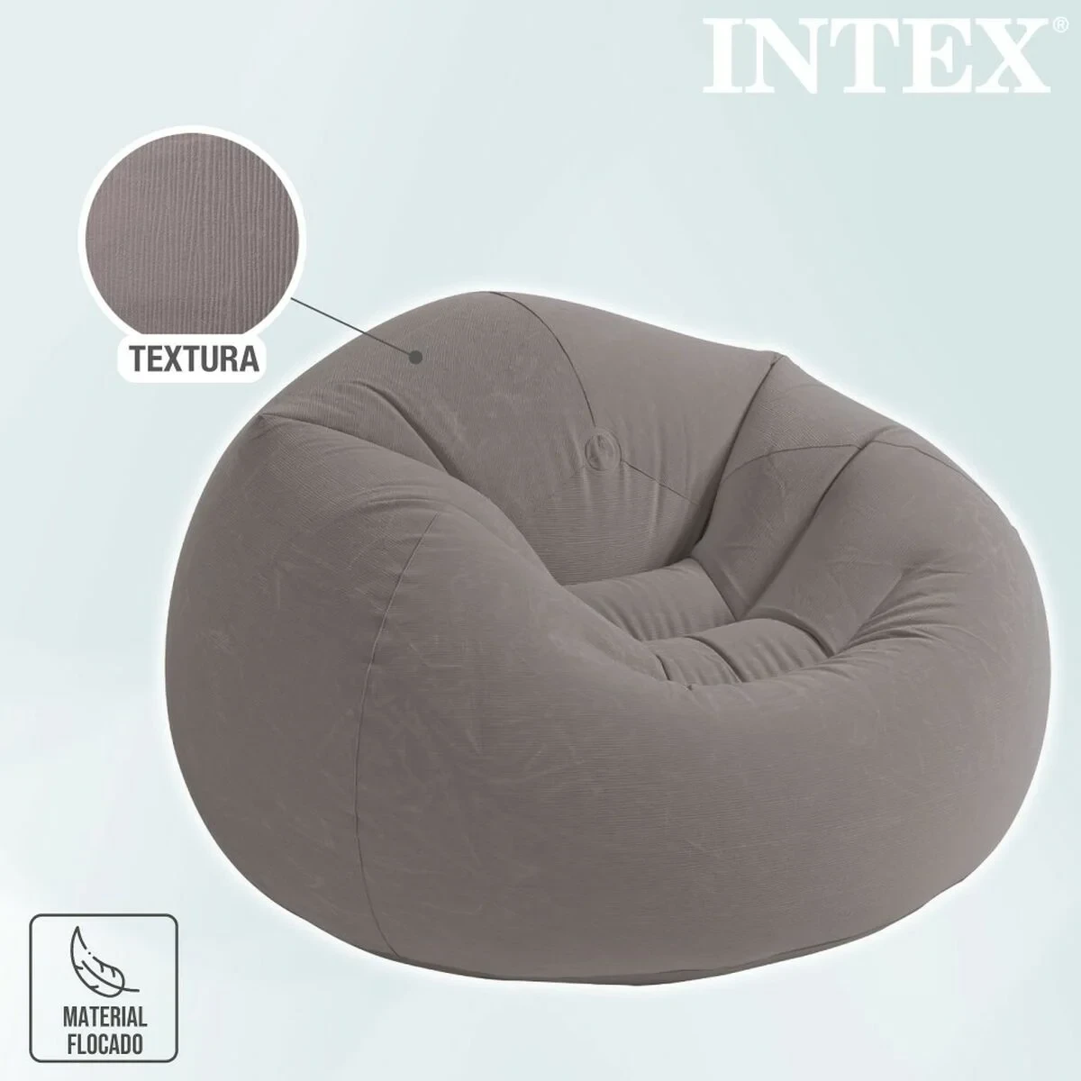 Sillón Hinchable Intex Gris 107 x 69 x 104 cm 114 x 71 x 114 cm (6 Unidades)
