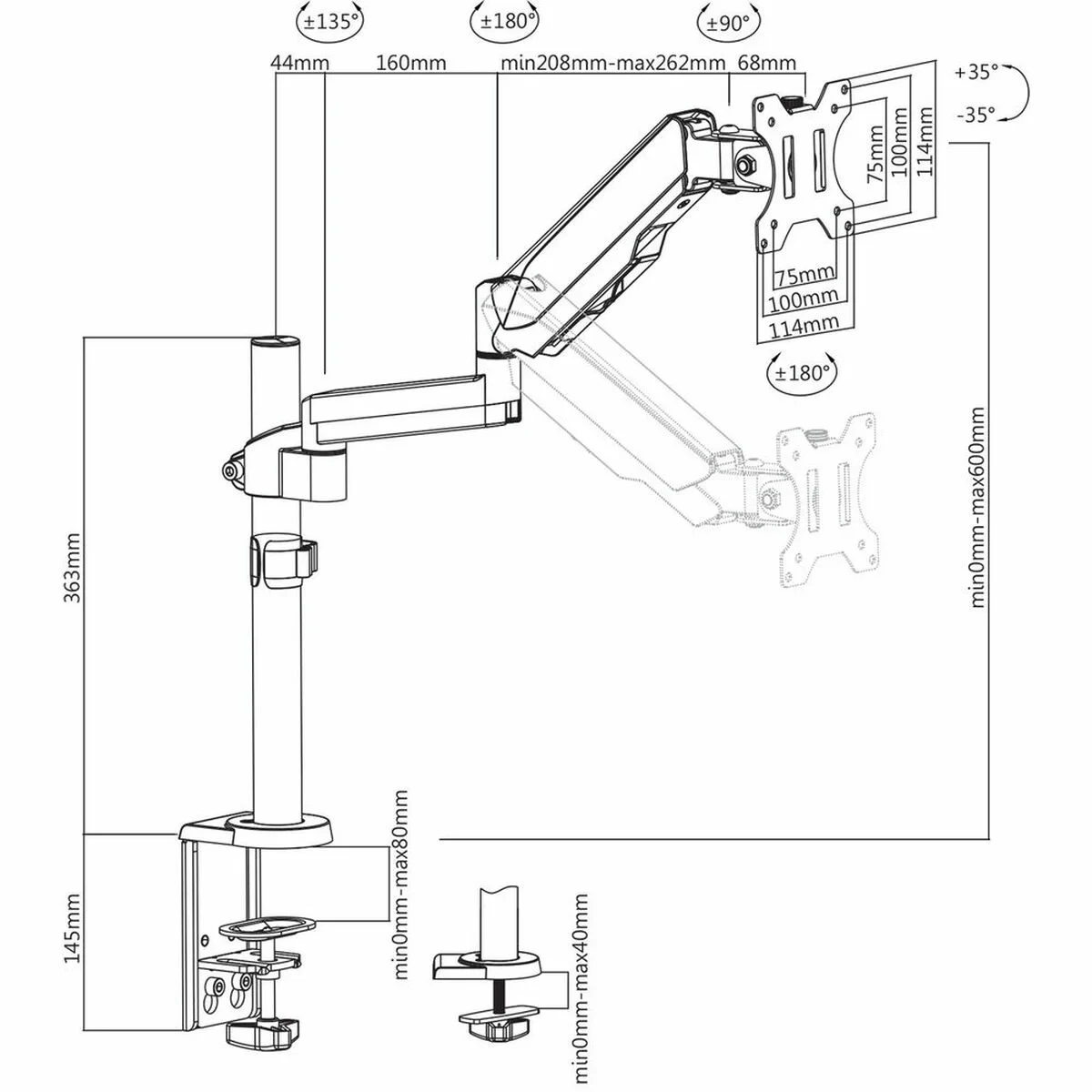 Soporte de Mesa para Pantalla V7 DM1TA-1E 17" 32"