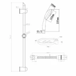 Columna de Ducha Rousseau Acero Inoxidable 2 m 3 Posiciones 60 cm