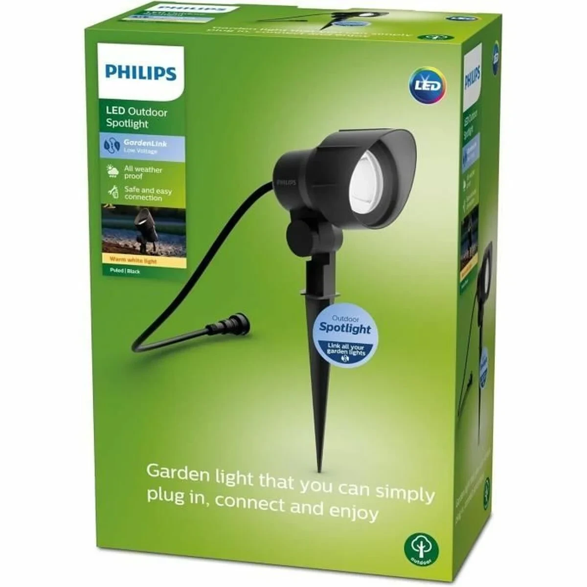 Lámpara Philips Negro 12 V Blanco Cálido 600 lm (1 unidad)