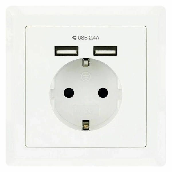 Enchufe Pared con 2 Puertos USB TooQ 10.35.0010 5V/2.4A Blanco 2,4 A