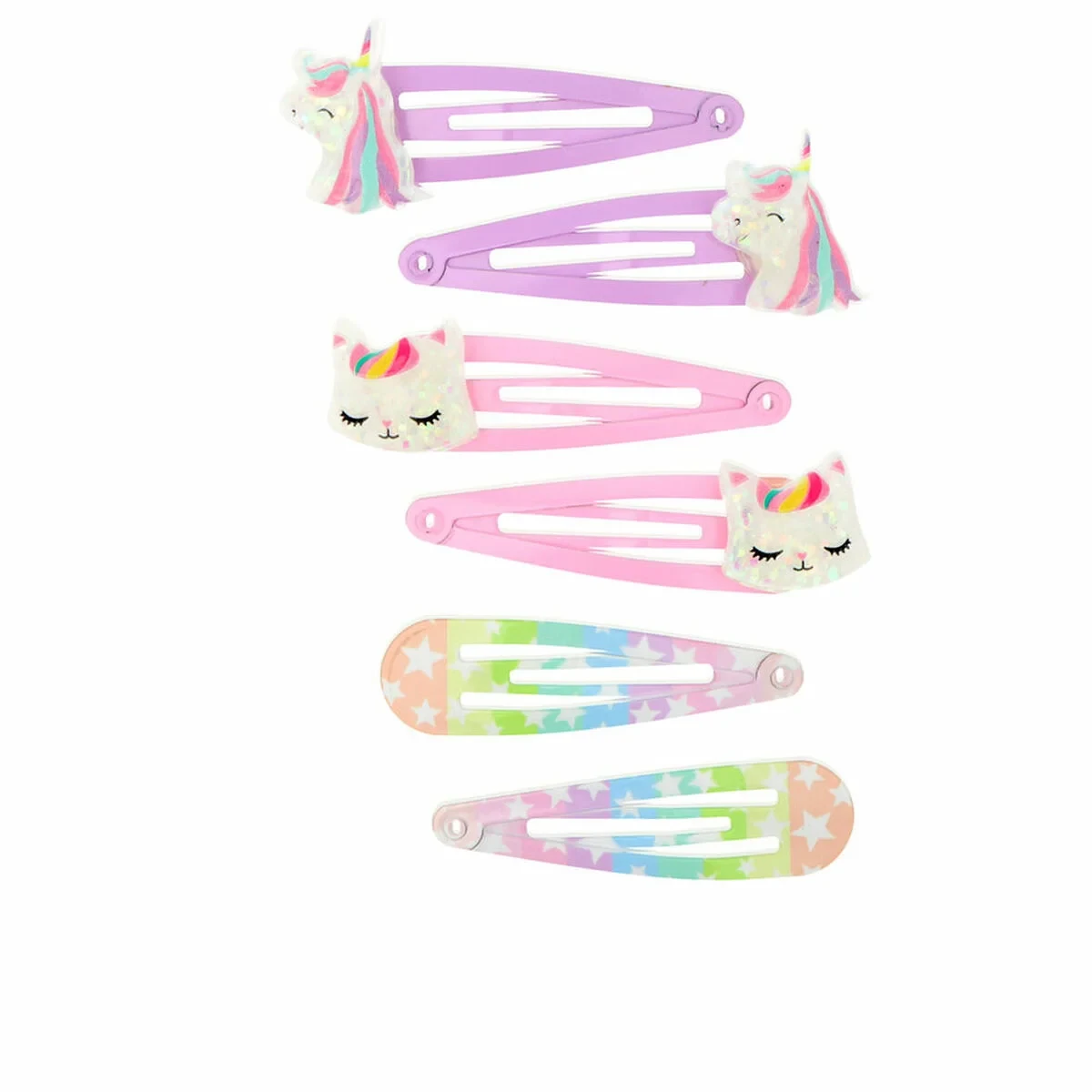 Clips para Pelo Inca   Multicolor Unicornio 6 Unidades