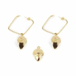 Pendientes Mujer Shabama   Latón Bellota Bañado en flash dorado 3 cm
