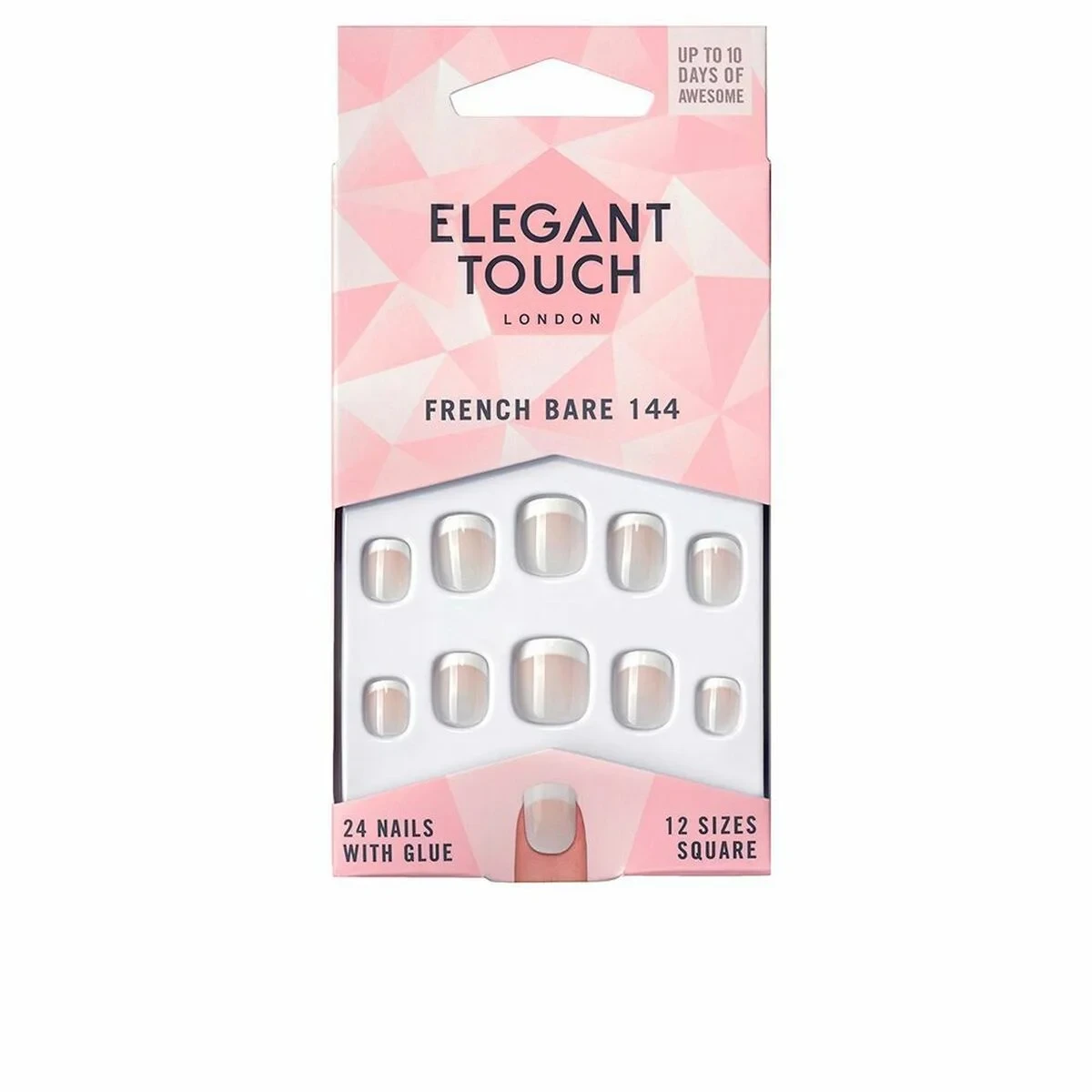 Uñas Postizas Elegant Touch French Xs 24 Piezas (24 uds)
