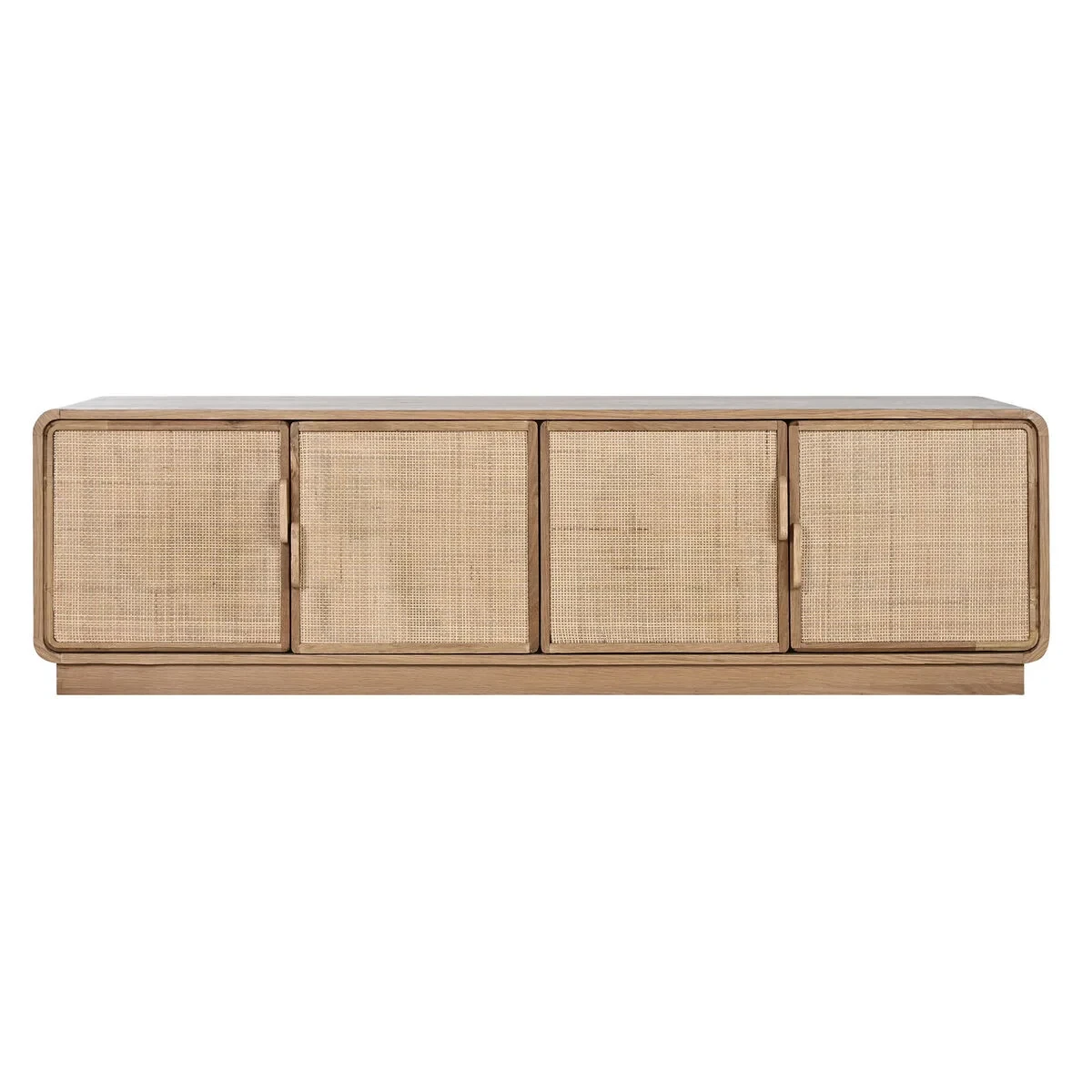 Mueble de TV Home ESPRIT Natural Ratán Roble 157 x 40 x 46 cm