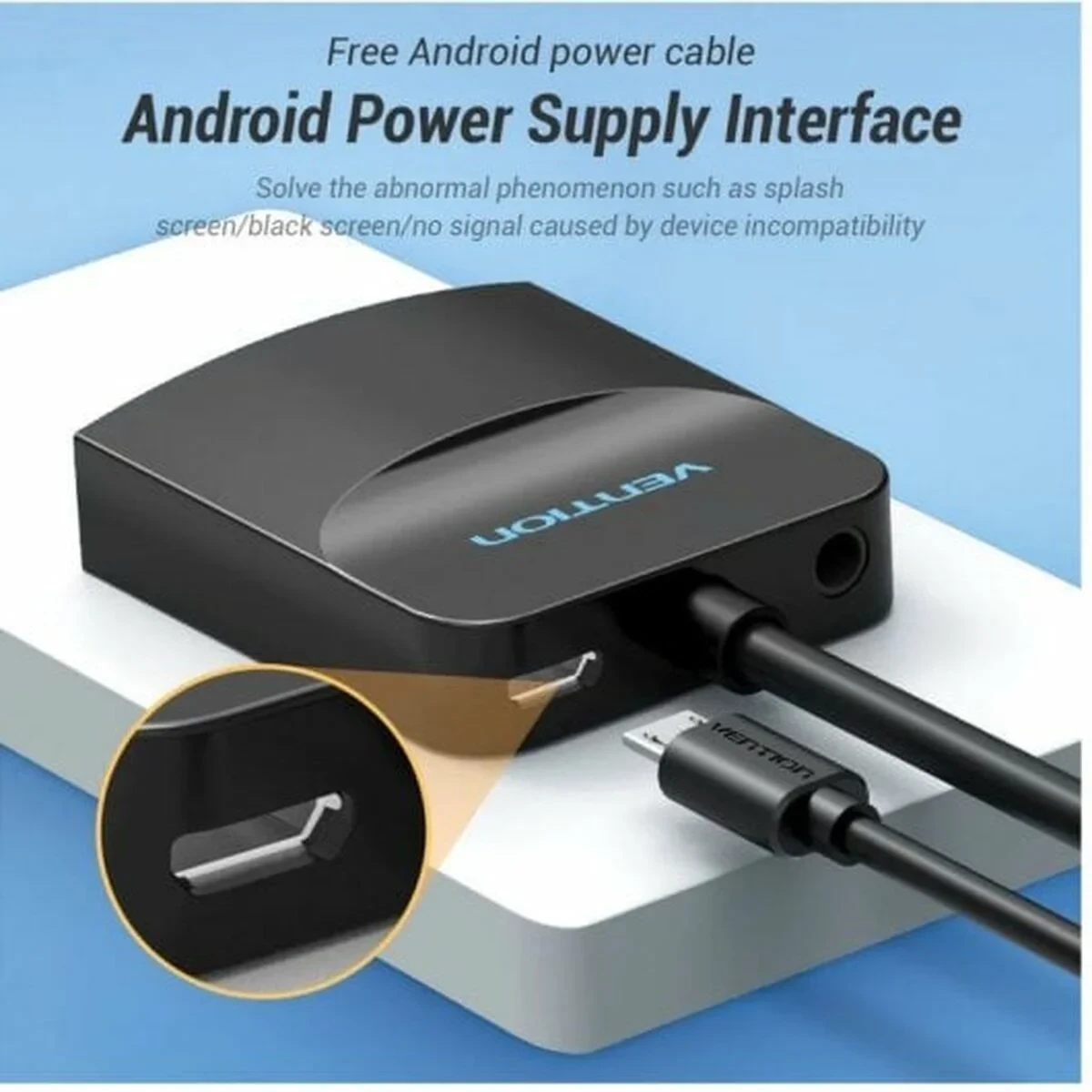 Adaptador HDMI a VGA Vention 42154 Negro 15 cm