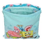 Bolsa Mochila con Cuerdas Spongebob Stay positive Azul Blanco 26 x 34 x 1 cm