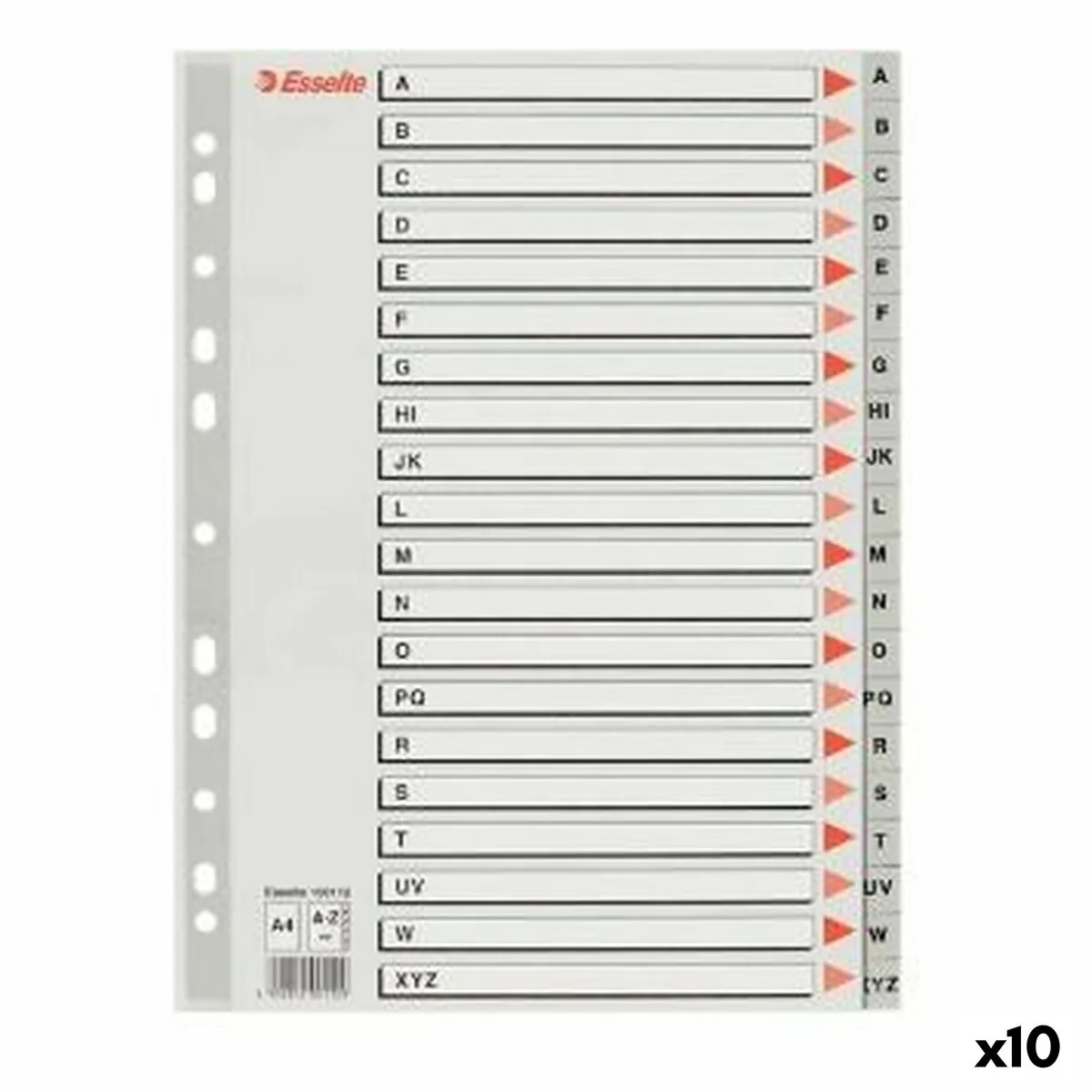 Separadores Esselte A-Z Abecedario Gris A4 (10 Unidades)