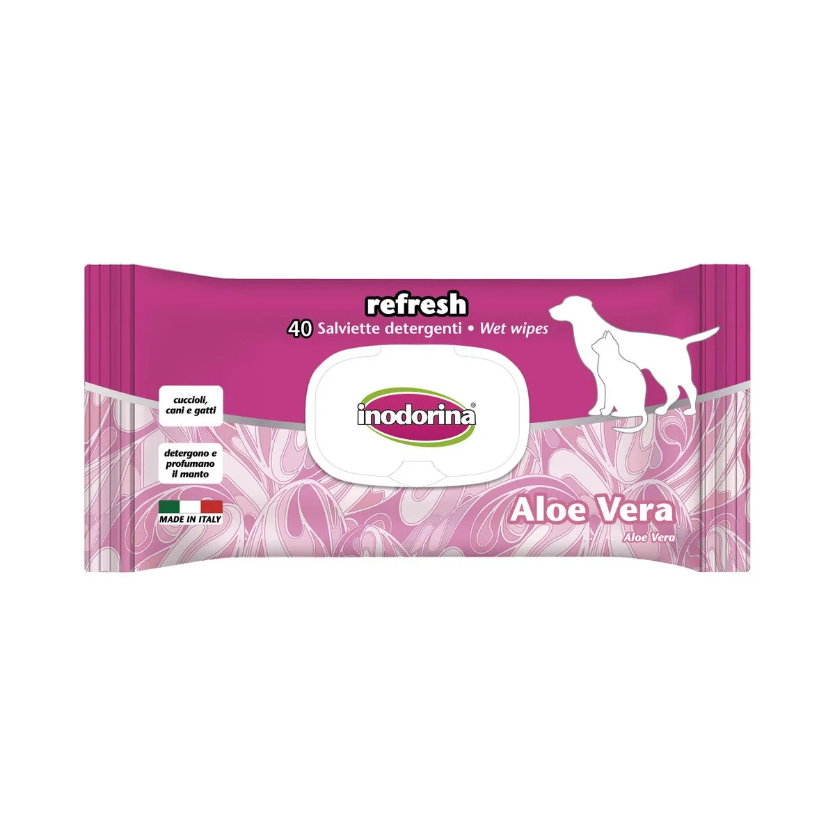 Toallitas Húmedas para Mascotas Inodorina REFRESH Aloe Vera