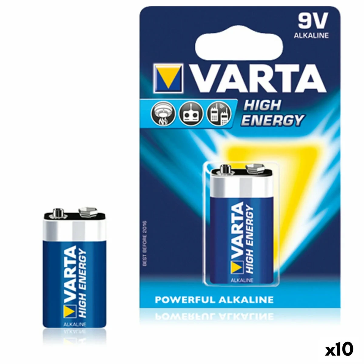 Pila Varta 6LR61 9V 9 V 580 mAh 1,5 V (10 Unidades)