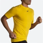 Camiseta de Manga Corta Hombre Brooks High Point Amarillo