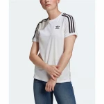 Camiseta de Manga Corta Mujer Adidas 3 stripes Blanco