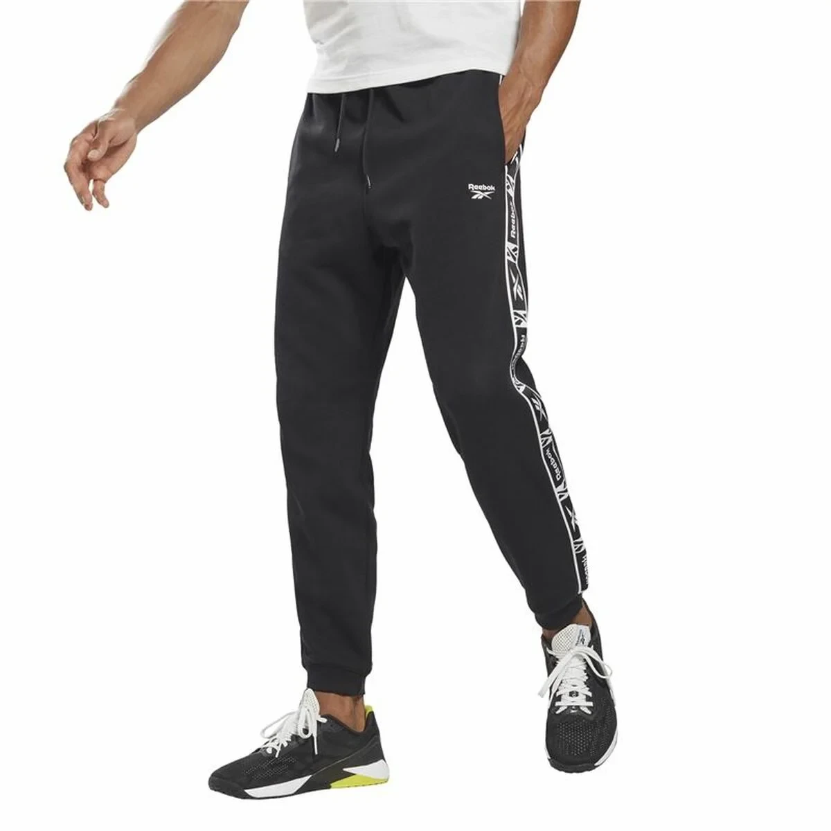 Pantalón Largo Deportivo Reebok Ri Tape Negro