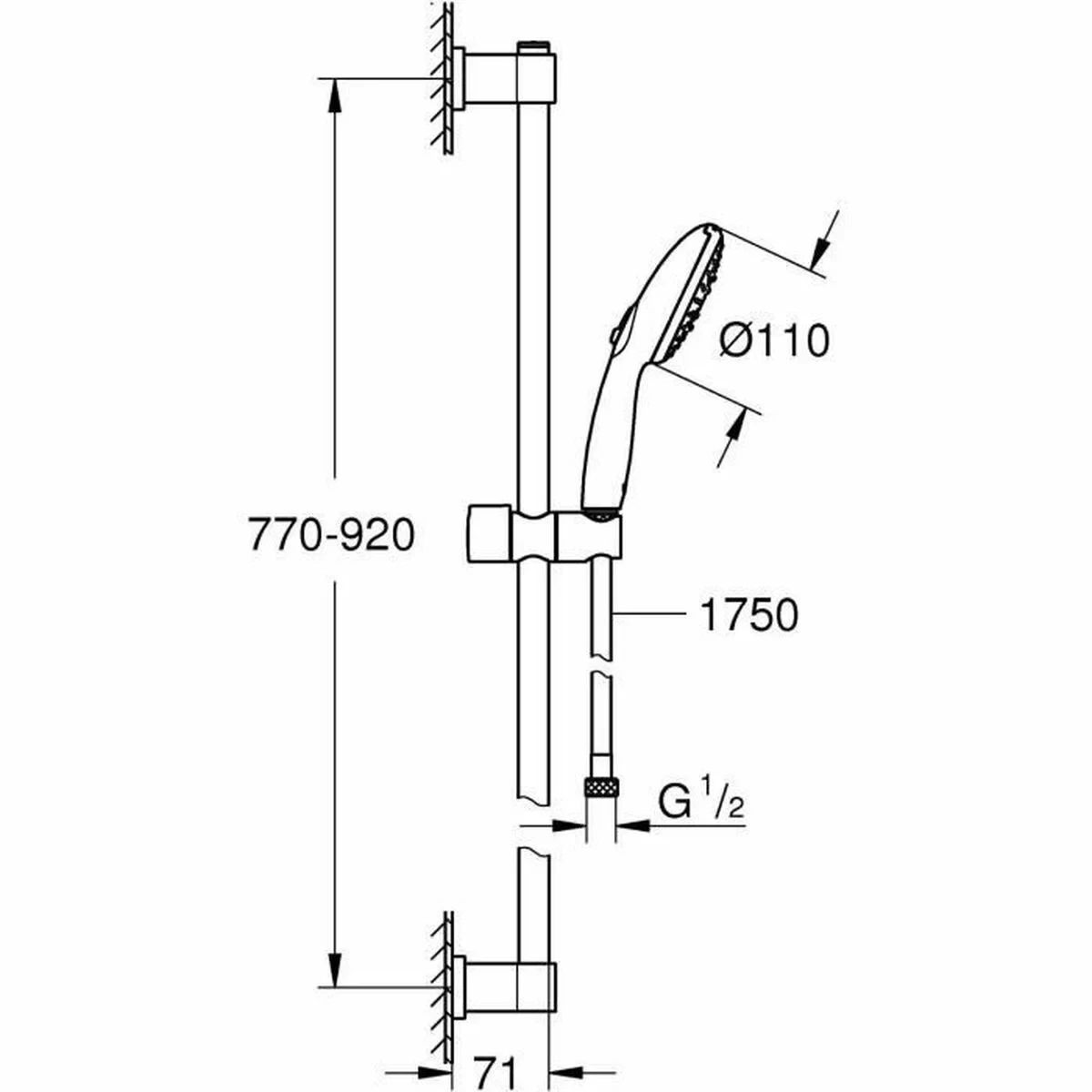 Columna de Ducha Grohe Vitalio Start 110 Plástico