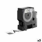 Cinta Laminada para Rotuladoras Dymo D1 53713 24 mm LabelManager™ Blanco Negro (5 Unidades)