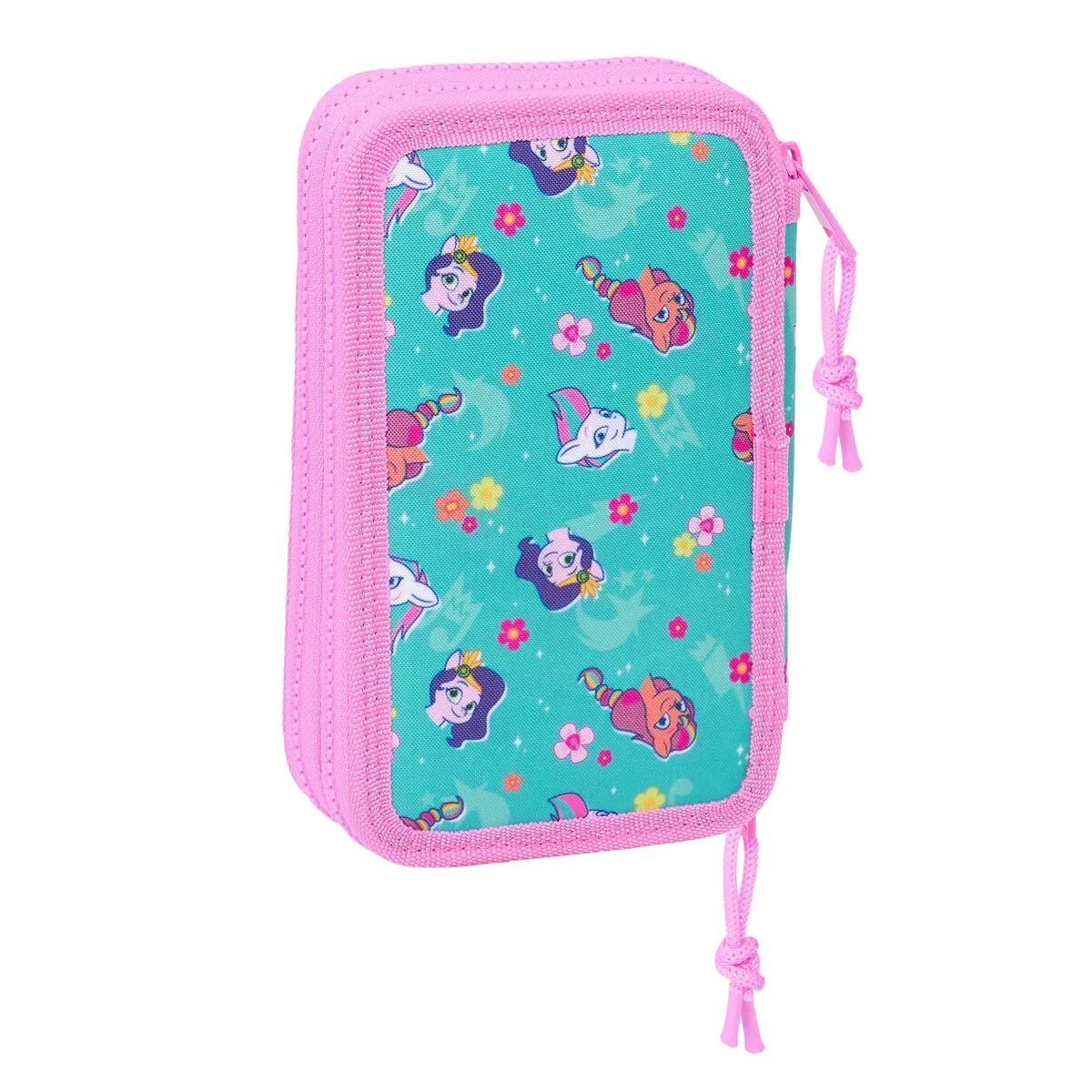 Plumier Doble My Little Pony Magic Rosa Turquesa 12.5 x 19.5 x 4 cm 28 piezas