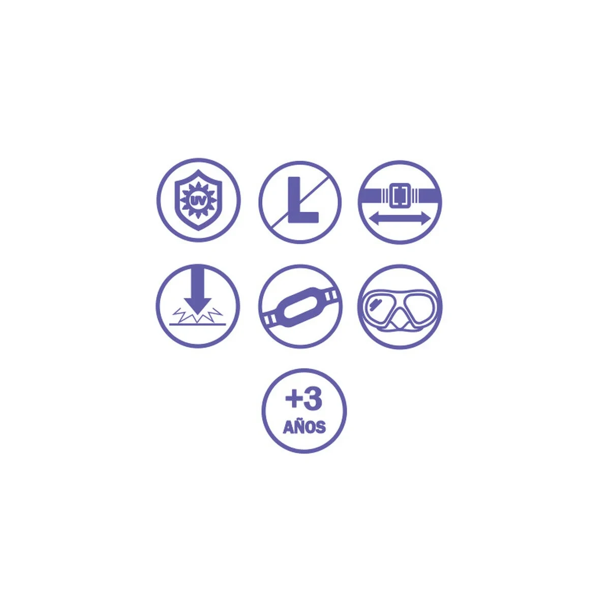 Bestway Mascara Buceo Adulto Vidrio Templado Color Surtido Correa Silicona +14 Años Playa y Piscina 22074