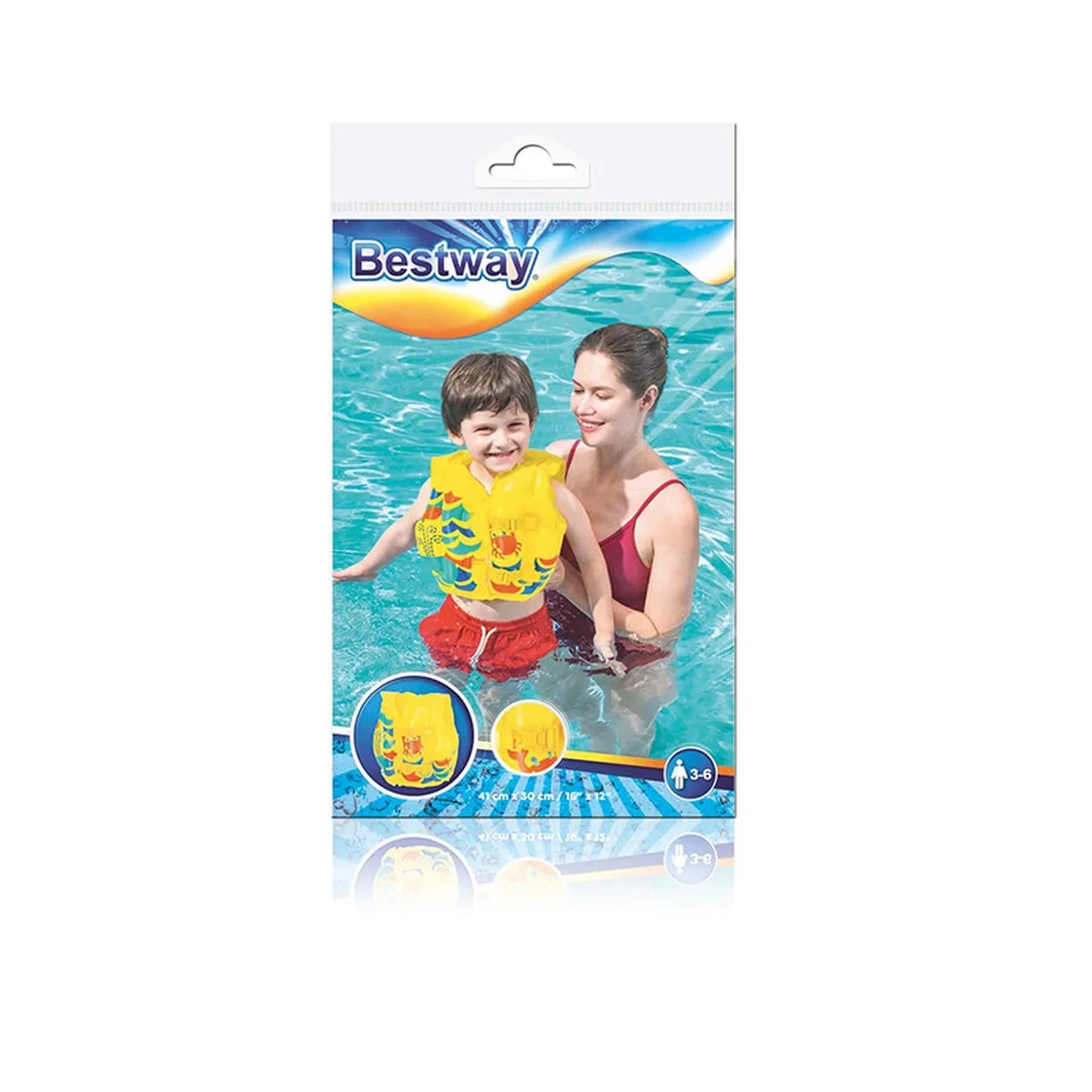 Chaleco Hinchable para Piscina Bestway 41 x 30 cm Cangrejo 3-6 años
