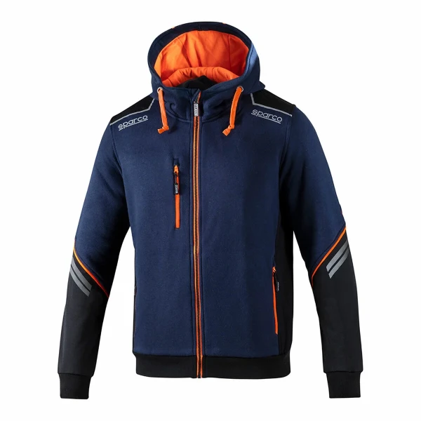 Sudadera con Capucha Hombre Sparco S02414BMAF1S Azul Azul marino (S)