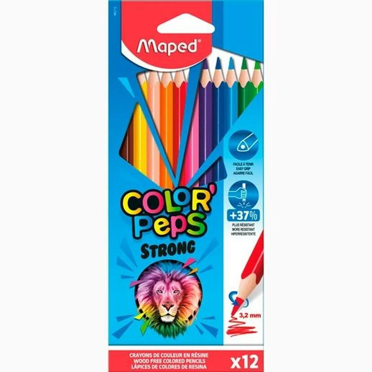 Lápices de colores Maped Color' Peps Strong Multicolor 12 Piezas (12 Unidades)