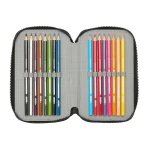 Plumier Triple Teenage Mutant Ninja Turtles Negro Gris 12,5 x 19,5 x 5,5 cm 36 Piezas