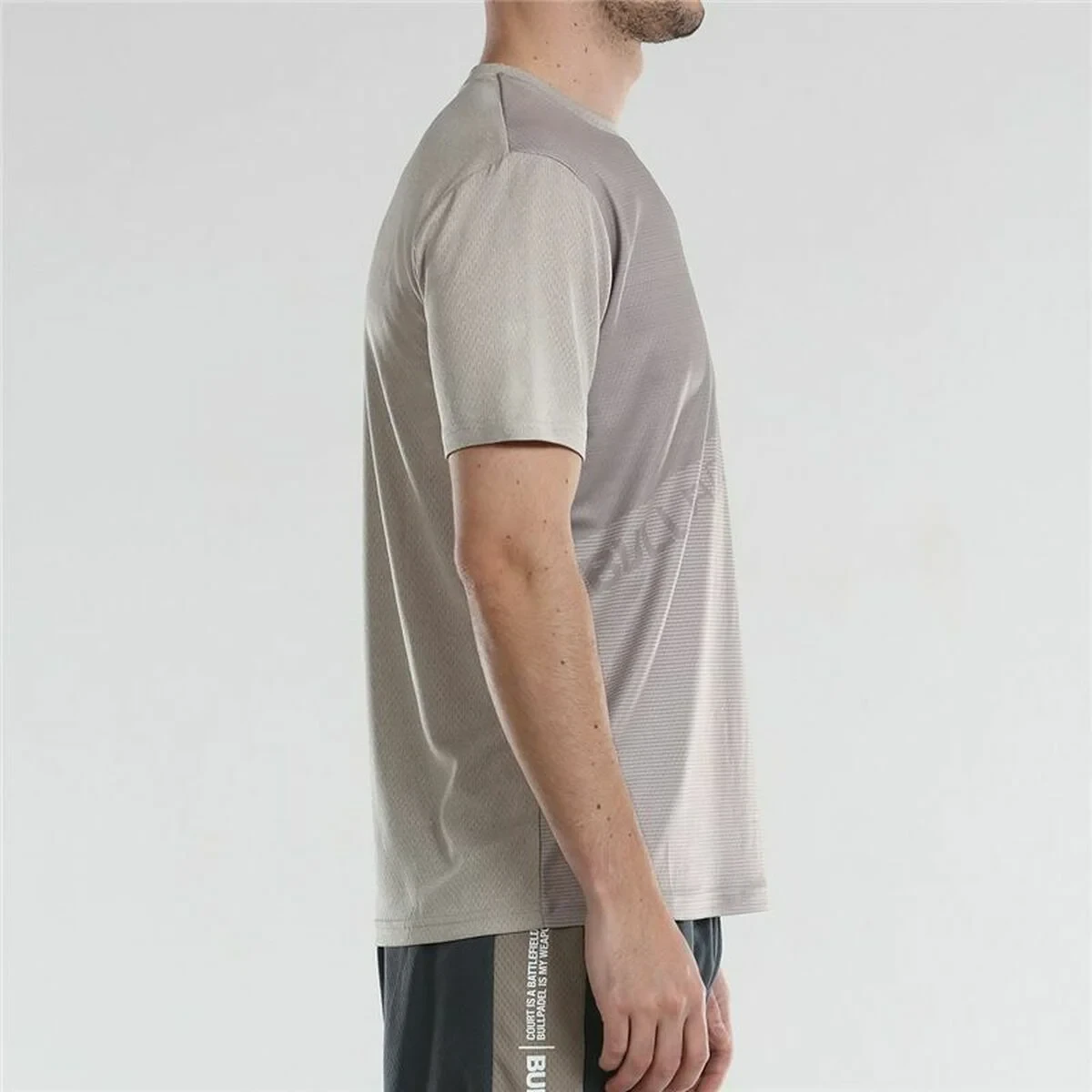 Camiseta de Manga Corta Hombre Bullpadel Afile Gris