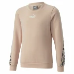 Sudadera sin Capucha Niña Puma Alpha Crew Neck Beige Leopardo Rosa