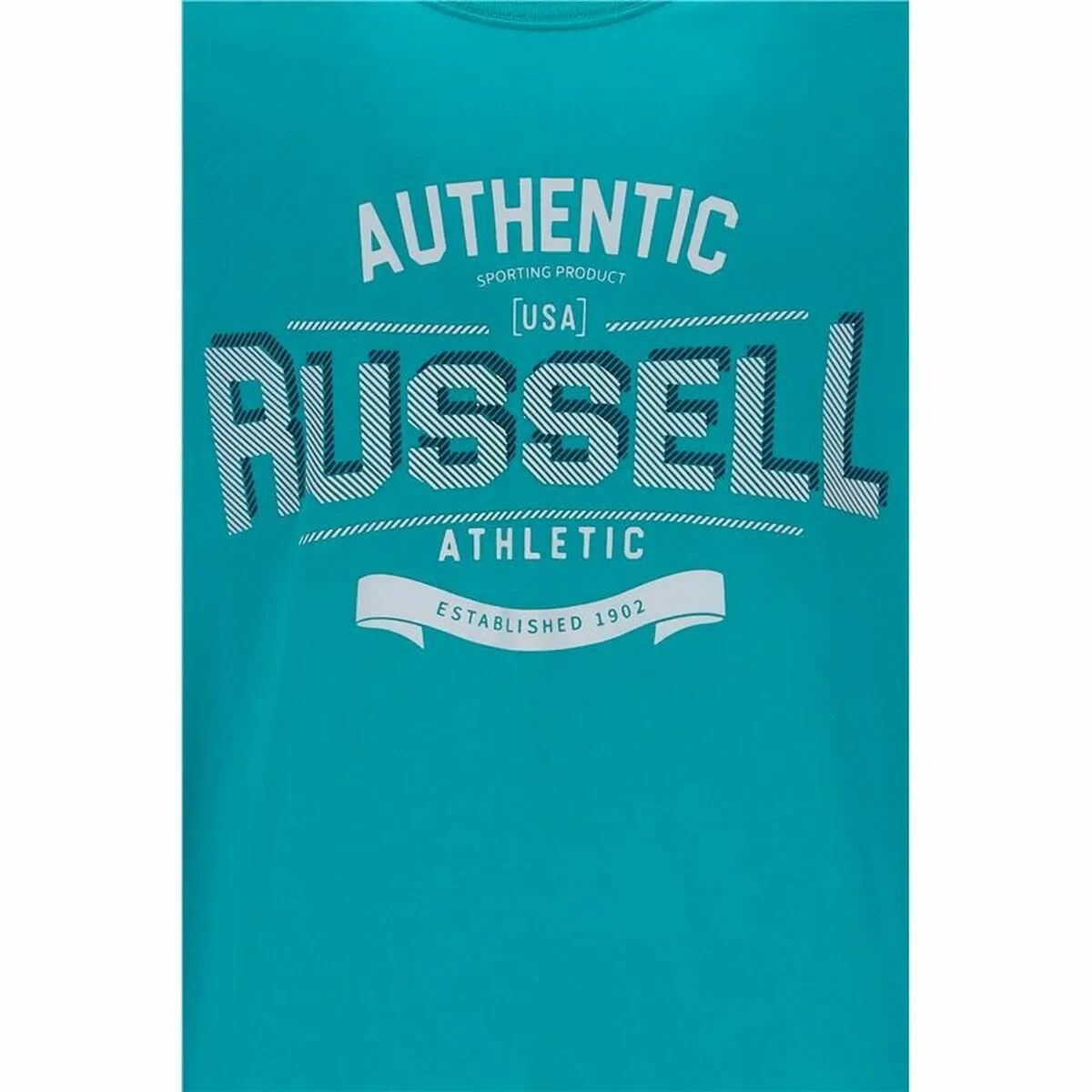 Camiseta de Manga Corta Hombre Russell Athletic Amt A30081 Aguamarina