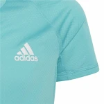 Camiseta de Manga Corta Infantil Adidas Aeroready Three Stripes Aguamarina