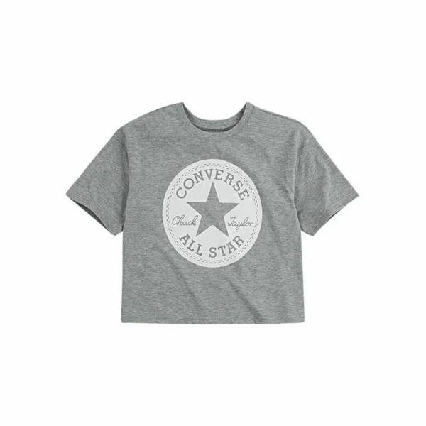 Camiseta de Manga Corta Converse  Chuck Patch Boxy Gris