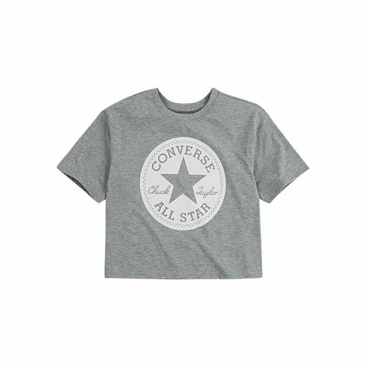 Camiseta de Manga Corta Converse  Chuck Patch Boxy Gris