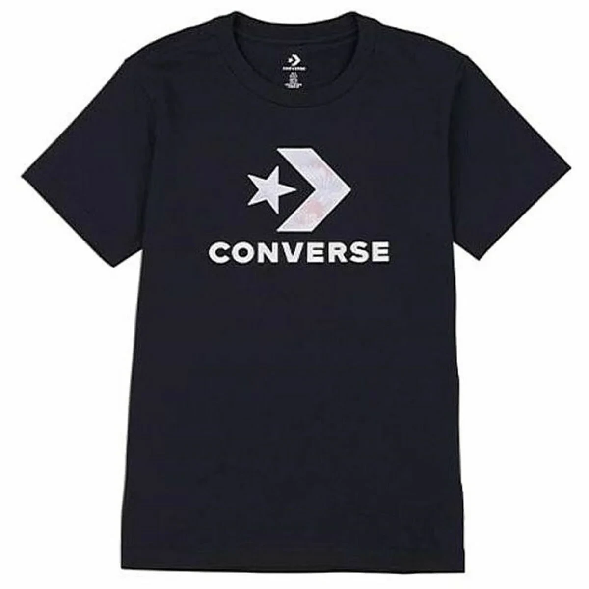 Camiseta de Manga Corta Mujer Converse Seasonal Star Chevron Negro