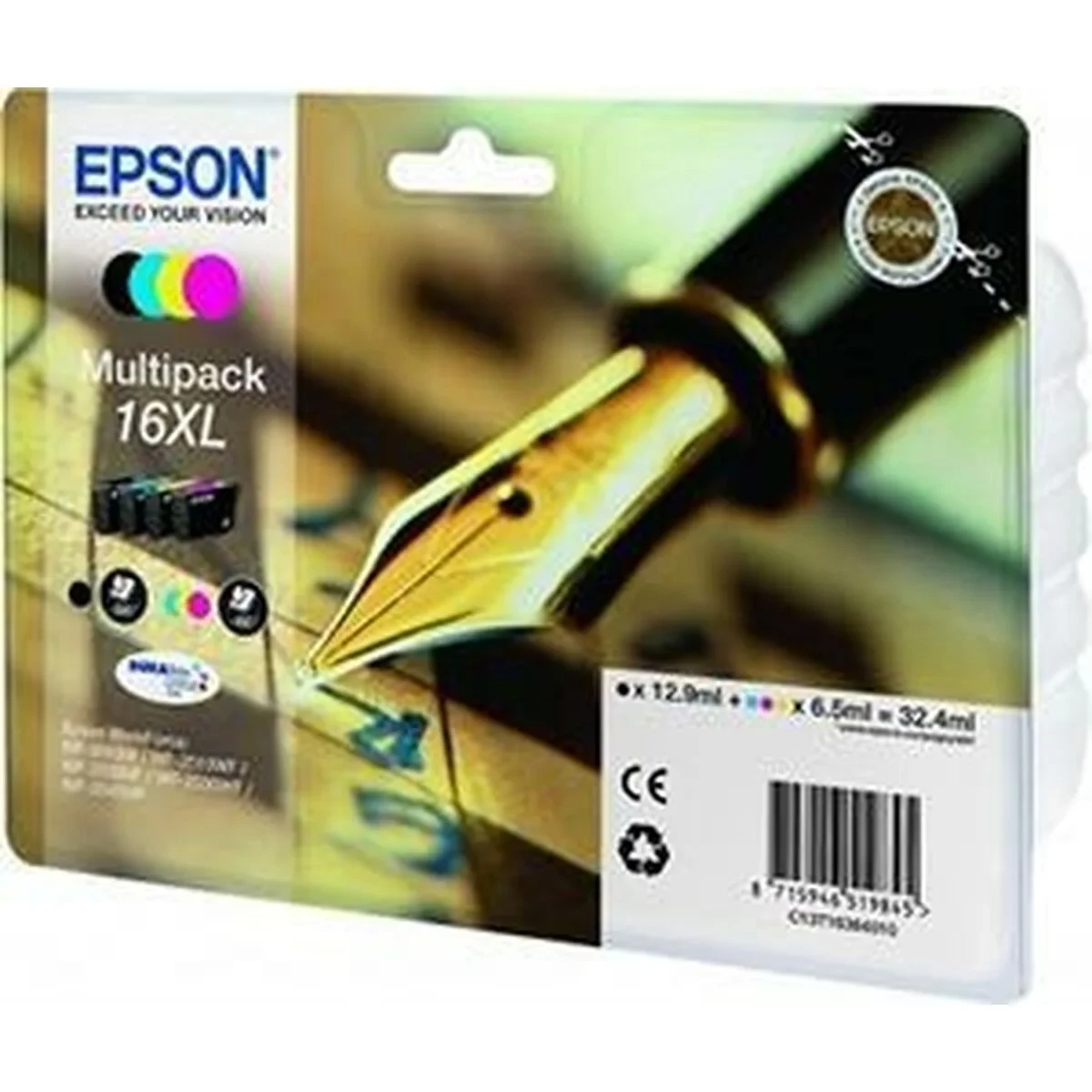 Cartucho de Tinta Original Epson DURABRITE ULTRA INK - Nº16XL Negro/Cian/Magenta/Amarillo (8 Unidades)