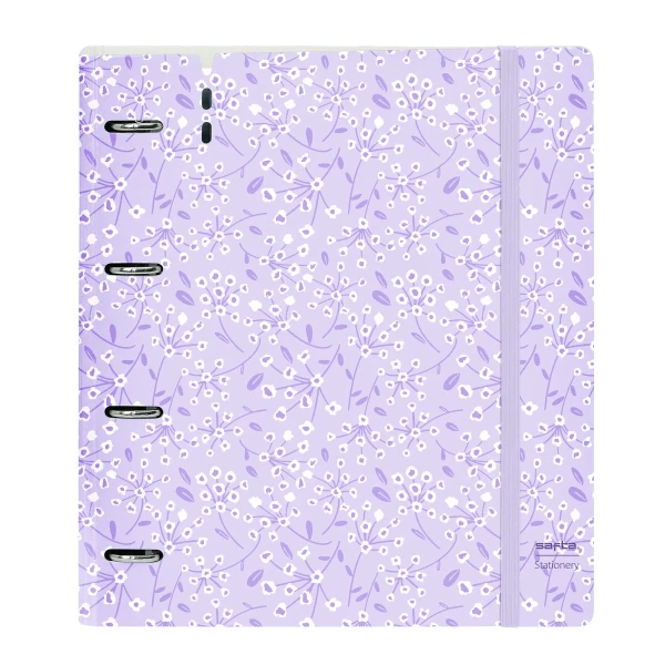 Carpeta de anillas Safta Light purple flowers Morado 27 X 32 X 4 cm