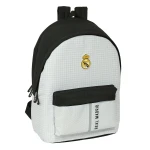 Mochila para Portátil Real Madrid C.F. 24/25 Blanco Gris 31 x 44 x 18 cm 15,6"