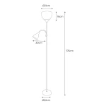 Lámpara de Pie EDM 30010 Boston Plateado 60 W 220-240 V 176 cm