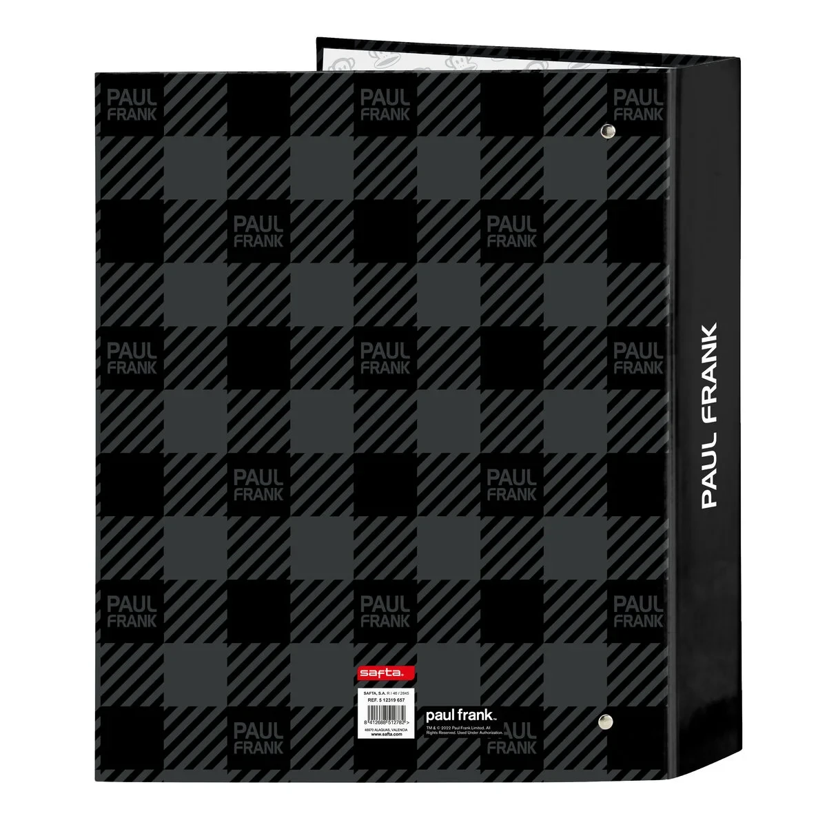 Carpeta de anillas Paul Frank Campers Negro A4 (27 x 33 x 6 cm)