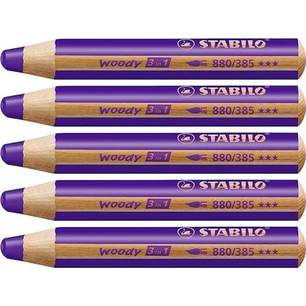 Lápices de colores Stabilo Woody Violeta 3 en 1 (5 Unidades)