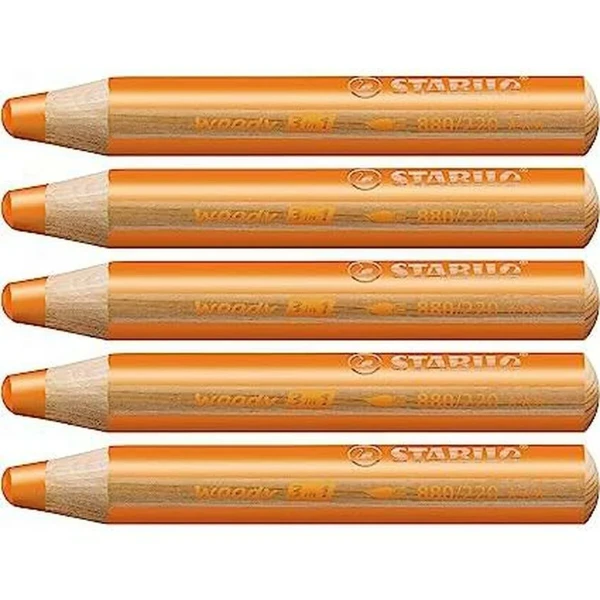 Lápices de colores Stabilo Woody Naranja 3 en 1 (5 Unidades)