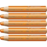 Lápices de colores Stabilo Woody Naranja 3 en 1 (5 Unidades)