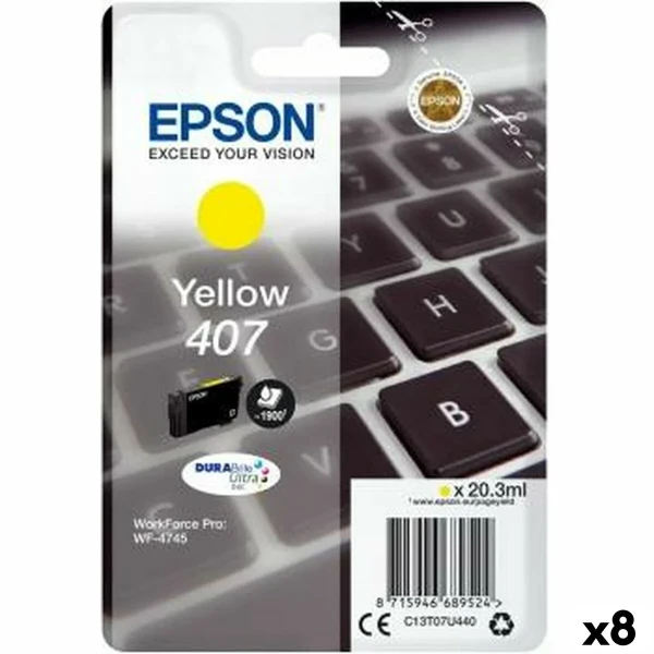 Cartucho de Tinta Original Epson WorkForce Pro 4745 Series Amarillo (8 Unidades)